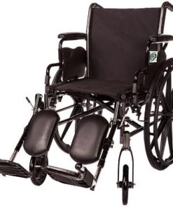 Lightweight Folding Wheelchair Detachable Desk Arm and Removable/Detachable Elevating Legrests by Healthline (16″ Desk Arm)