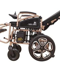 Foldable Electric Power Wheelchair with Reclinable Backrest Adjustable Headrest & Polymer Li-ion Battery.