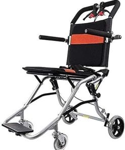 Sports Wheelchair Self Propelled,Aluminium Self-Propelled Wheelchair in Black, 36cm Seat Width, Lightweight Folding Attendant Propelled Wheelchair with Handbrakes, Only Weight 6.9kg (Black)