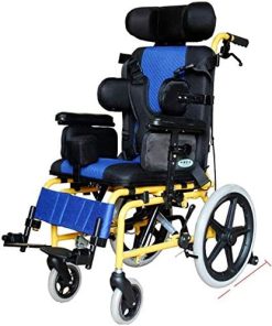 Flowing Water Adjustable Wheelchair Lightweight Driving Medical Ergonomic Half Lying Child Wheelchair Multi-Functional Wheelchair Car for Cerebral Palsy, Kids