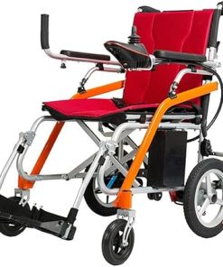 Lightweight Portable Electric Wheelchair – Electric Wheelchair Smart Disabled Elderly Scooter Foldable Semi-Automatic Four-Wheeled Elderly Go Out