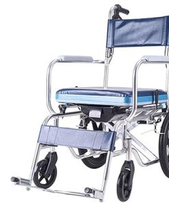 Wheelchair, rollator, Multifunctional Elderly Portable Bathing Wheelchair Aluminum Alloy Folding Lightweight Shower Chair with Toilet Waterproof Solid tire/