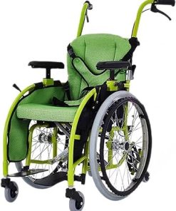 Cerebral Palsy Children’s Wheelchair, Aluminum Alloy Foldable Transport Chair with Flip-Back Armrest & Swing-Away Footrest,Lightweight Self-Propelled Wheelchairs,220Lbs Weight Capacity