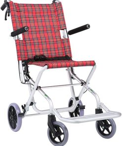 Wheelchairs Folding Lightweight Wheelchair Aluminum Alloy Ultra Portable Wheelchair Miniature Handbrake Cross Border Travel for Children’s Elderly Wheel Simple Cart