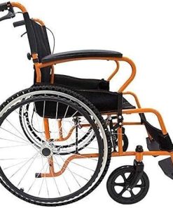 Lightweight Elderly Wheelchair Folding Self Propelled Wheelchair Portable Steel Tube Travel Transport Chair for Independence or Caretaker Convenience Wheel Chair 2