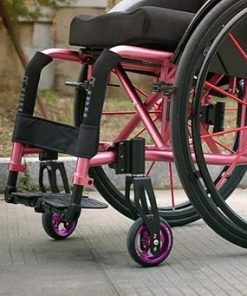 Wheelchair,Sport 12Kg Folding Ergonomic Comfortable Armrest Swing Leg Rest 100Kg Load Bearing 42 * 42Cm Seat,Outdoor Sports,Pink (Black) 2