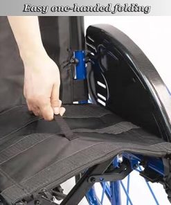 Handicapped Wheelchair with 24″ Wheels – Self Propelled Transit Travel Chair – Foldable Portable Trolleys(Purple,Seat Width 34cm) 2