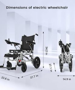 Electric wheelchair for Senior, adult intelligent all-terrain wheelchair, 500W strong power, 264Lbs Max load, 12Ah lithium battery, 9mi of driving range,strong and durable,easy to control,easy to fold 2