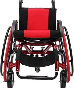 Self Propelled Lightweight Aluminium with Folding Frame, Mobility Aid, Super Lightweight Big Wheels All Terrain Foldable Aluminium Wheelchairs (Color Red), seat Width 40cm