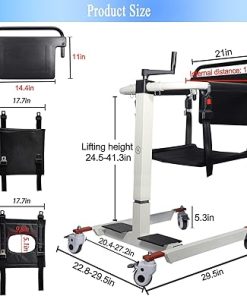 Patient Lift Transfer Chair for Home, Patient Lift Home, Portable Patient Transfer Chair Wheelchair Lift for Car, Bedside Commode Chair, Adjustable Height/Base. (Upgrade) 2